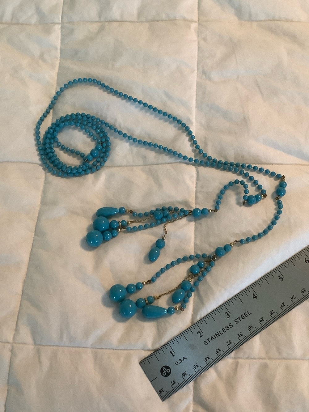 Vintage Beaded lariat necklace or belt